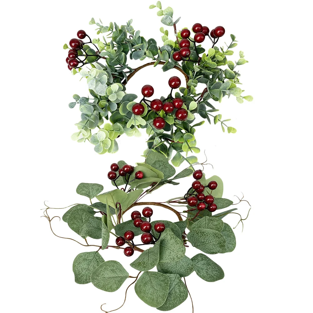 

2pcs Simulation Berry Decor Small Rings Table Centerpiece Christmas Wreath Garland Party Layout Props Desktop Decor