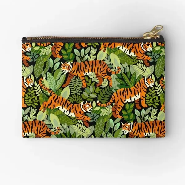 Bengal Tiger Jungle  Zipper Pouches Small Pocket Money Storage Panties Coin Underwear Bag Women Cosmetic Wallet Socks Packaging