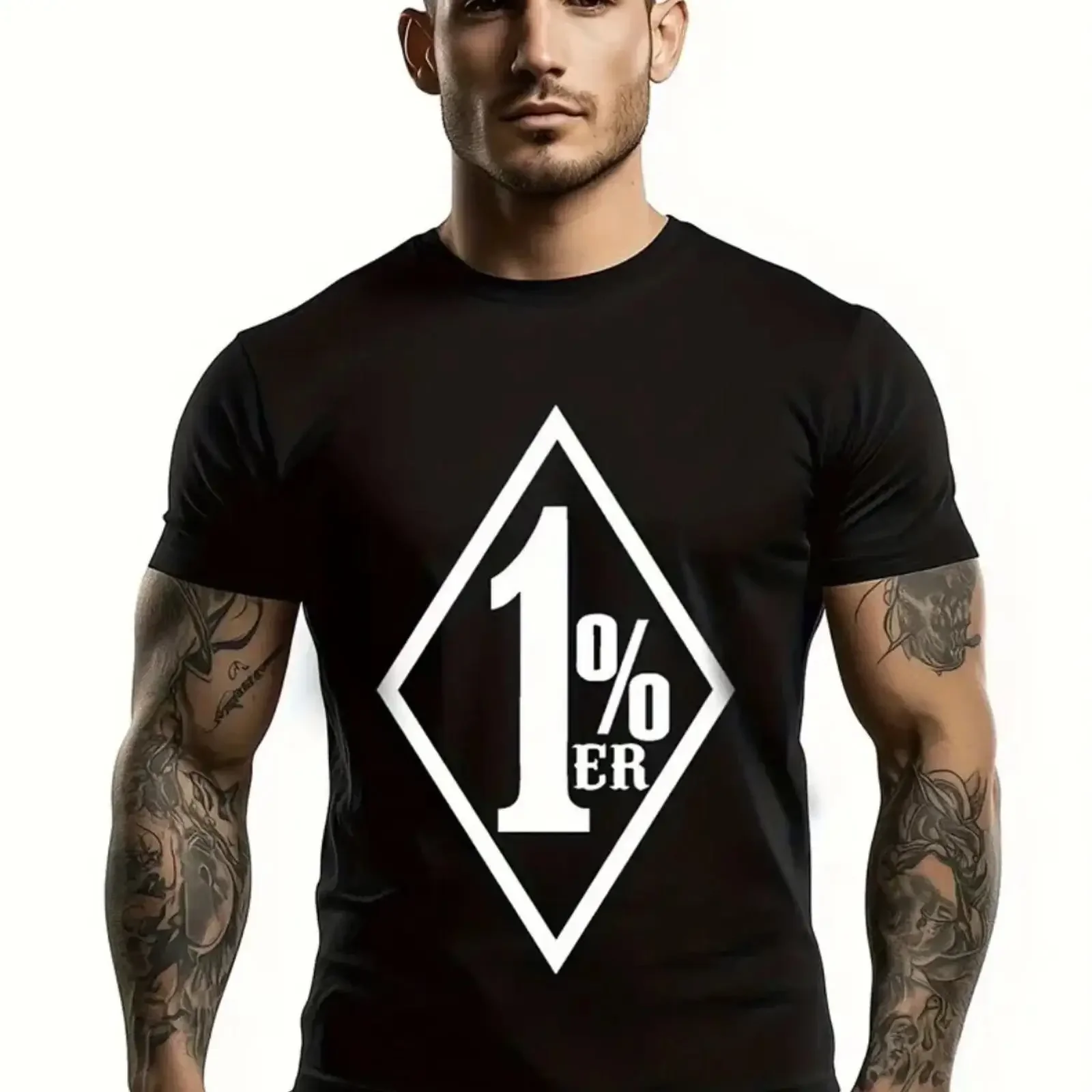 1 er Herren T Shirt Rocker Biker Motorcycle Club Style S bis 8XL vintage Washed streetwear Slightly Breathable Stretched Unisex