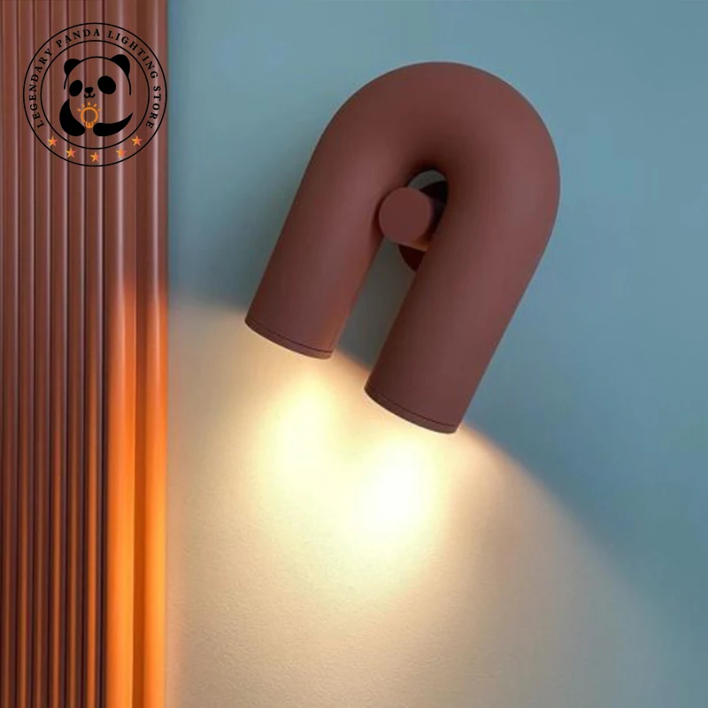 

Modern Minimalist Cirkus Wall Lamp Creative Tube Lights Bedside Reading Lamp Corridor Aisle Backdrop Wall Decor U-shaped Sconces