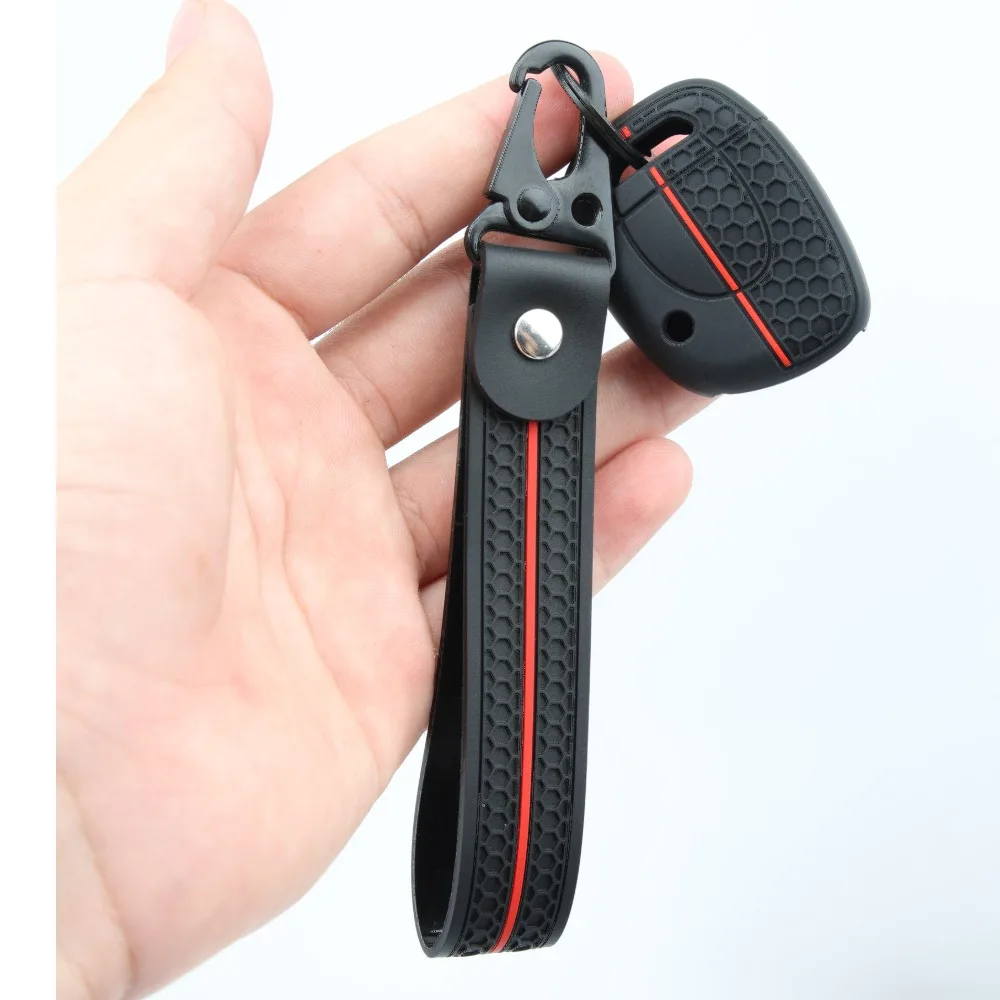 Silicone Remote Key Case For Renault Twingo Clio Kangoo Master with wrist carabiner Long Lasting Car Accessory Scratch Resistant