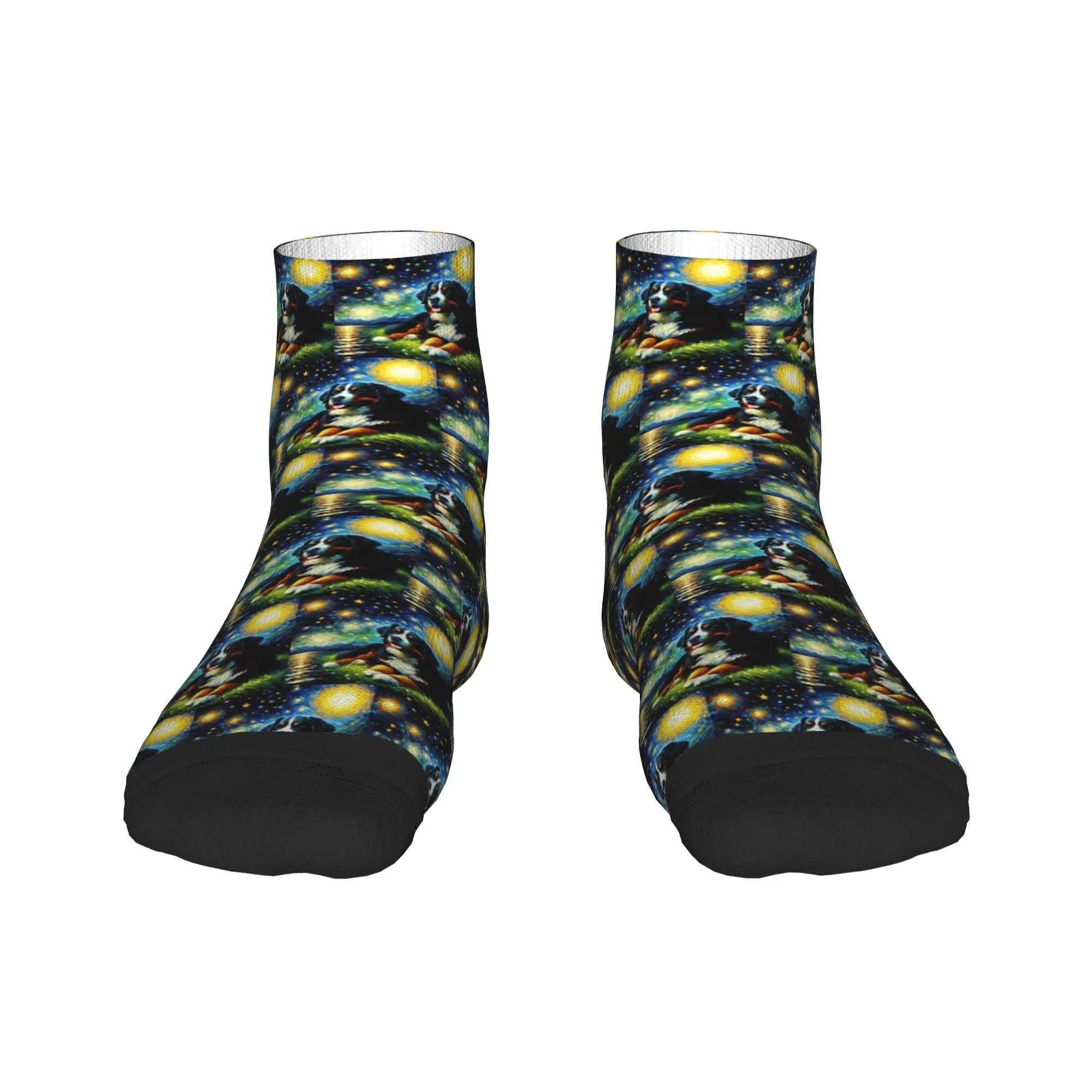 

Starry Night Bernese Mountain Dog Van Gogh Lover Socks Harajuku Super Soft Stockings All Season Socks Accessories for Man Woman