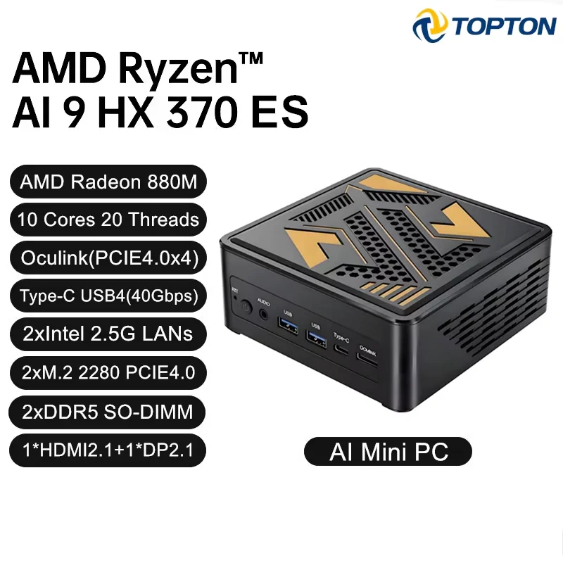 Gaming Mini PC OCuLink AMD Ryzen AI 9 HX 370 ES H 465 ES AI 7 PRO 350 ES AI 5 PRO 340 ES NUC Desktop Mini Computer Windows 11