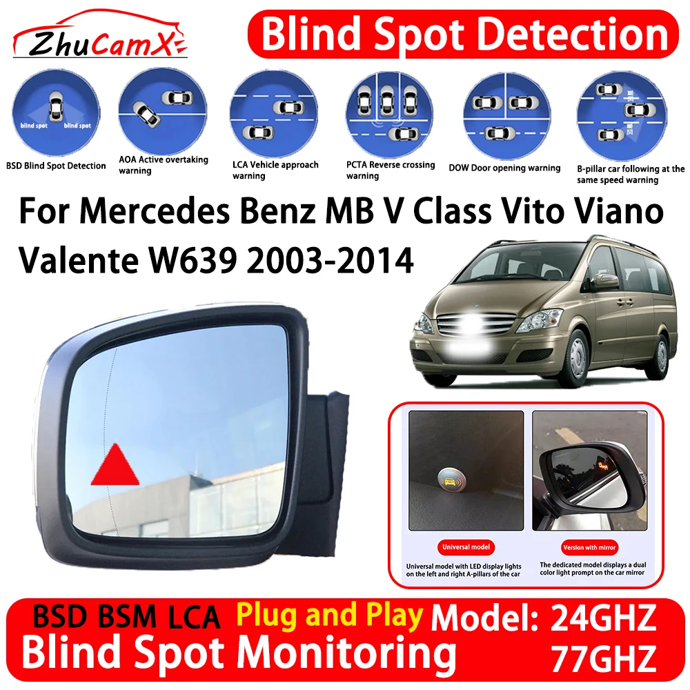 for Mercedes Benz MB V Class Vito Viano Valente W639 2003-2014 Blind Spot Detection System BSD BSM Lane Change Assist RCTA Radar