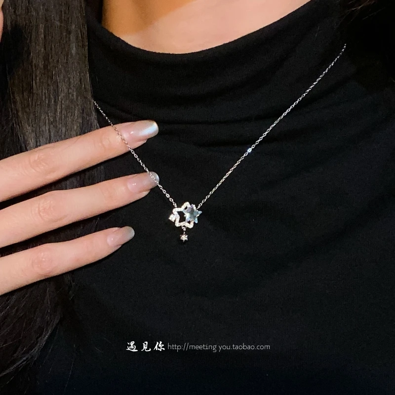 أنيمي الحب والفضاء العميق Xavier الانطباع الرياح ستار سلسلة 925 قلادة فضية تأثيري الكرتون جمع حلية هدية عيد الميلاد
