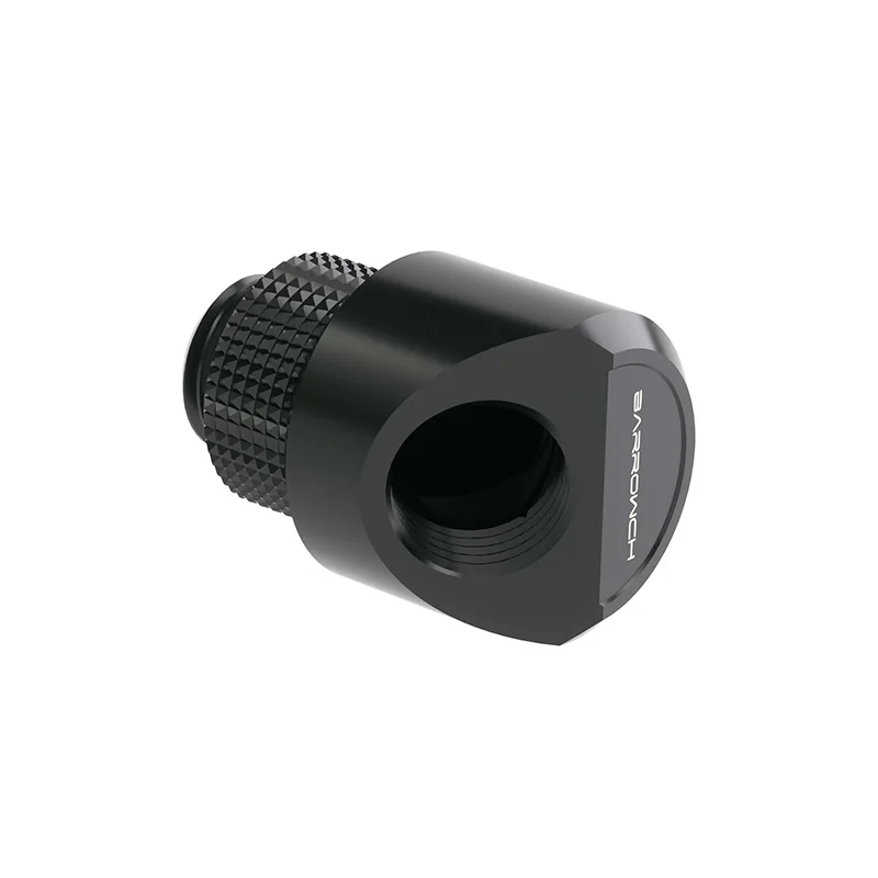 Barrowch G1/4 "45 Graden 360 Rotary Fittingen, Computer Waterkoeling Bouwen Nodig Connector, Zwart, zilver, FBWT45-MR
