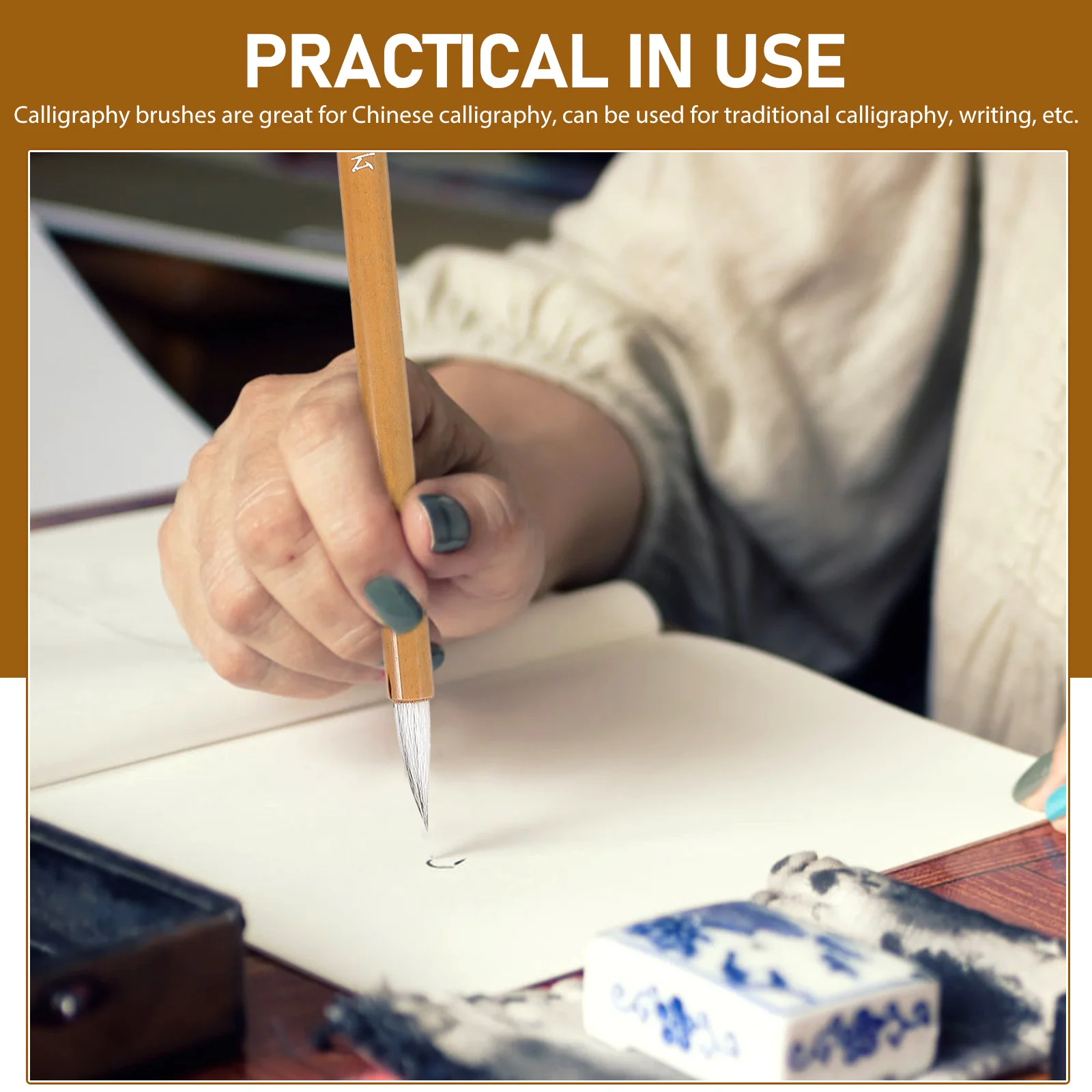 

6 шт. набор кистей для каллиграфии, ручка для китайской каллиграфии для начинающих, традиционный инструмент для письма, чернила для рисования, канцелярские принадлежности