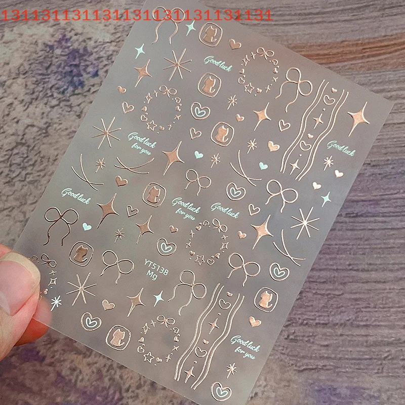 1 vel schattig lief hart hond strikken nagelstickers zelfklevende stickers voor doe-het-zelf manicure vrouwen en meisjes