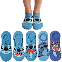 5/10/20 Pairs Potdemiel  Casual Hip Hop Street Style Cartoon Anime Socks for Men Women Novelty Funny Short Boat Invisible Socks