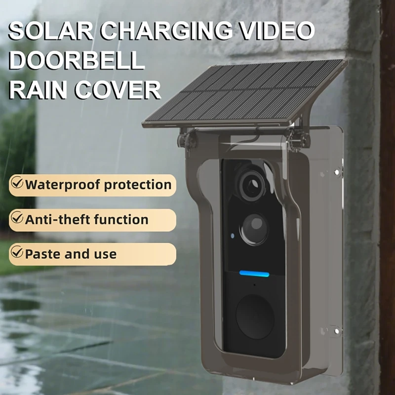 

Wireless 2-Way Intercom Video Doorbell with Solar Rain Cover HD Motion Detection Night Vision Monitoring Voice-Changing Doorbell