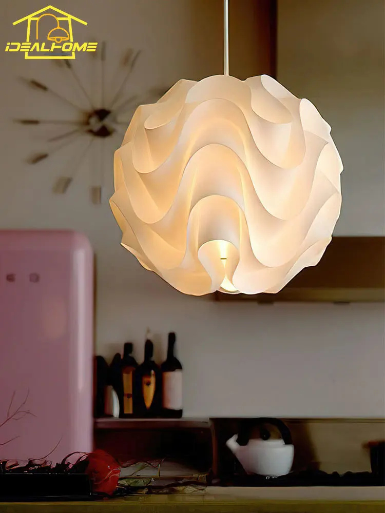 Atmosphere PVC Wave Ball Hanging Lamp for Chandelier Ceiling Restaurant Modern Light Fixtures Restaurant Bedroom Bedside Study