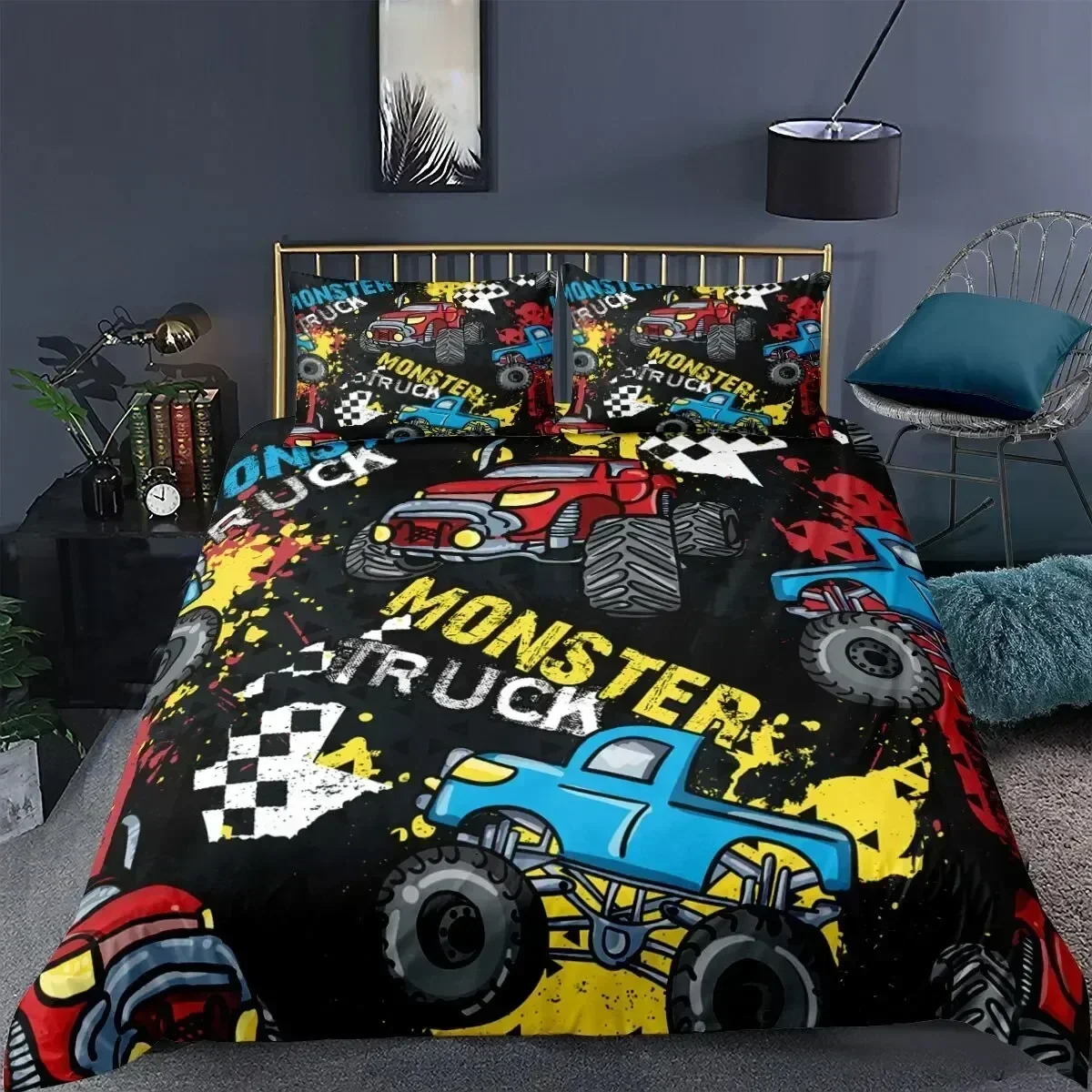 Monster Truck Comforter Bedding Set Duvet Cover Set 3d Bedding Digital Printing Bed Linen Queen Size Bedding Set Droppshiping