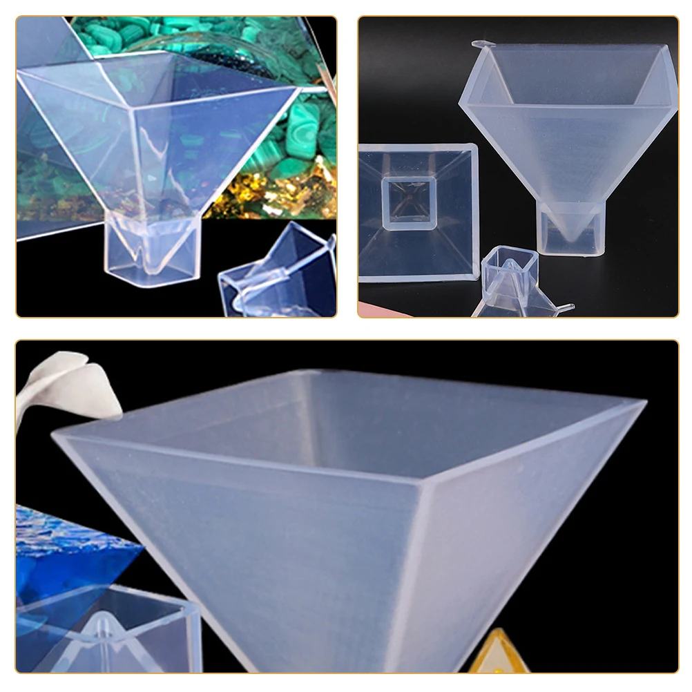 

Pyramid Silicone Mold 3in Transparent Resin Casting Molds for Jewelry Crafts Geometric Shape Flexible Accessories Parts