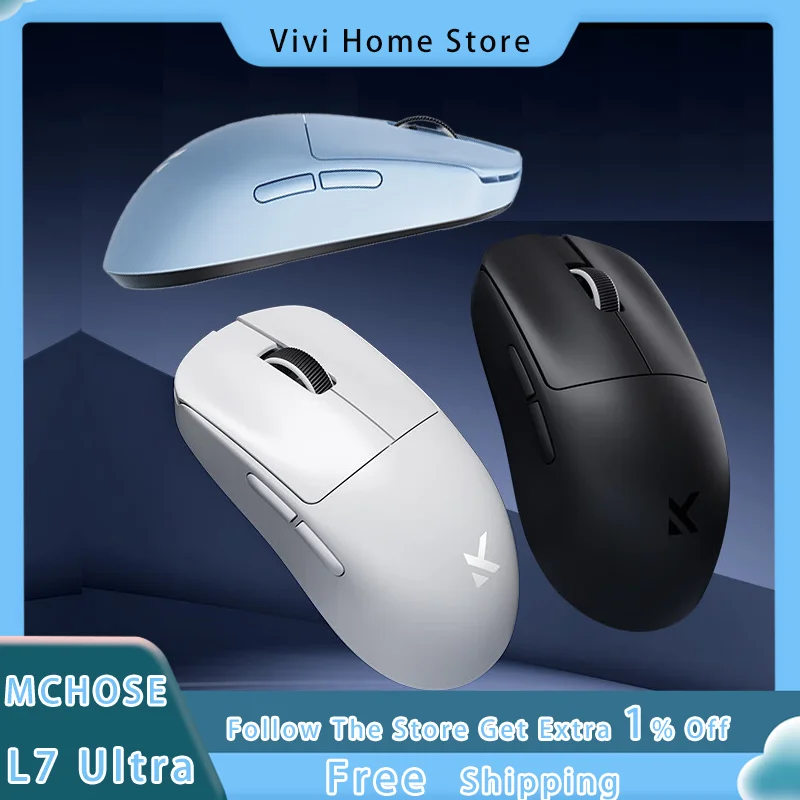 MCHOSE L7 PRO Ultra Gaming Mouse 3-Mode Wireless PAW33950 8K Return Rate Customized Laptop PC Esports Mouse Fearless Contract