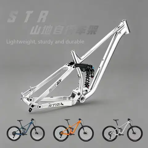 HASSNS Full Suspension Mountain Bike Frame 650B Inch High Strength Aluminum Alloy Off Road Disc Brake Thru Axle Type Lightweight