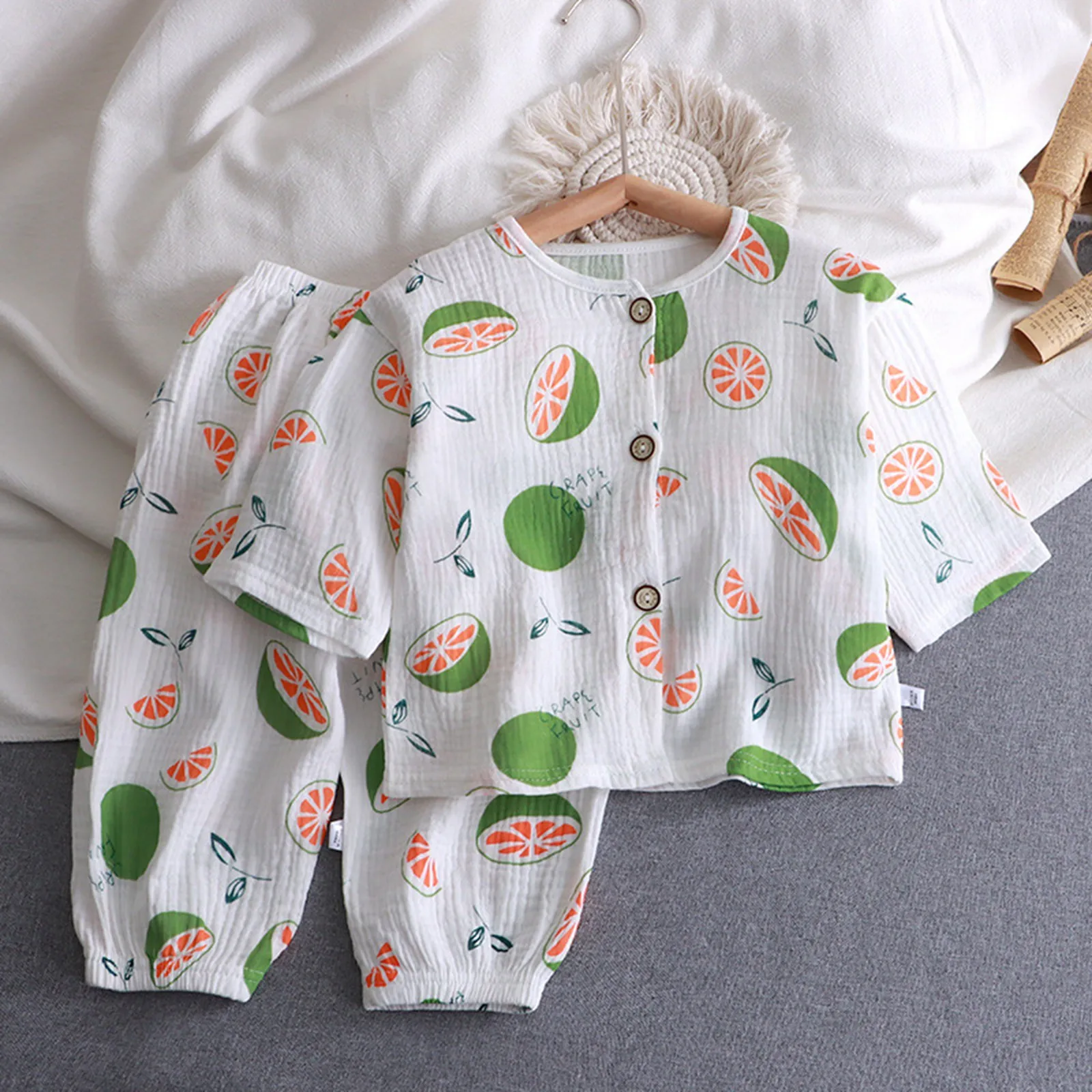 

Spring Summer Boys And Girls Cotton Home Wear Pajamas Sets Long Sleeve Sleepwear Children's Clothing For 3T,4T,5T,6T,7T,8T,9T