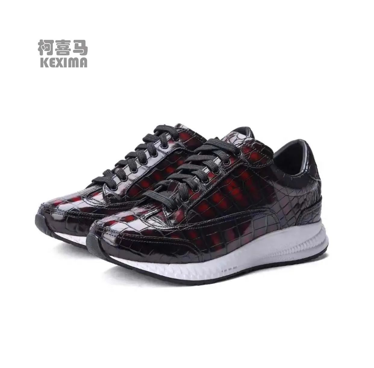 shenzhuansanbao new arrival men crocodile leather shoes sport shoes leisure brush color