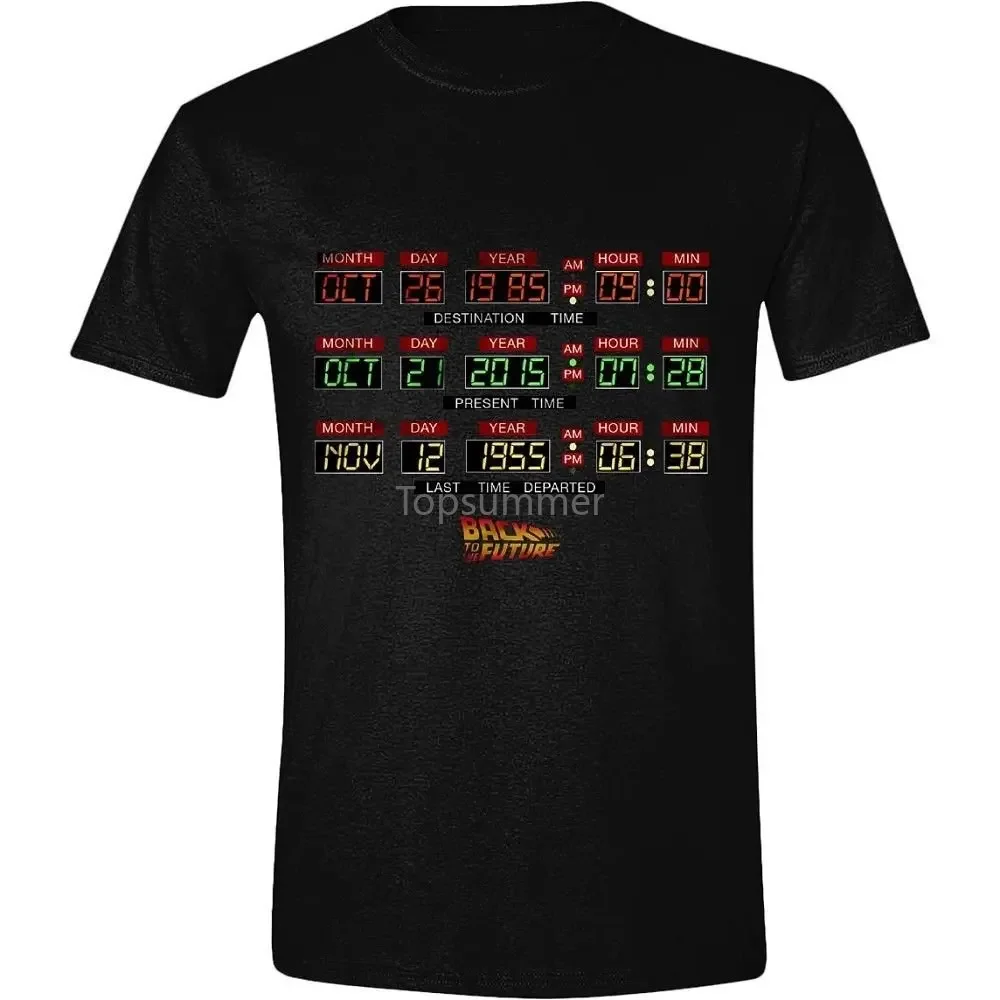 T-Shirt Back To The Future Time Clock Return Al Futuro Men'S Sweater Short Sleeves Cotton T Shirt Top Tee