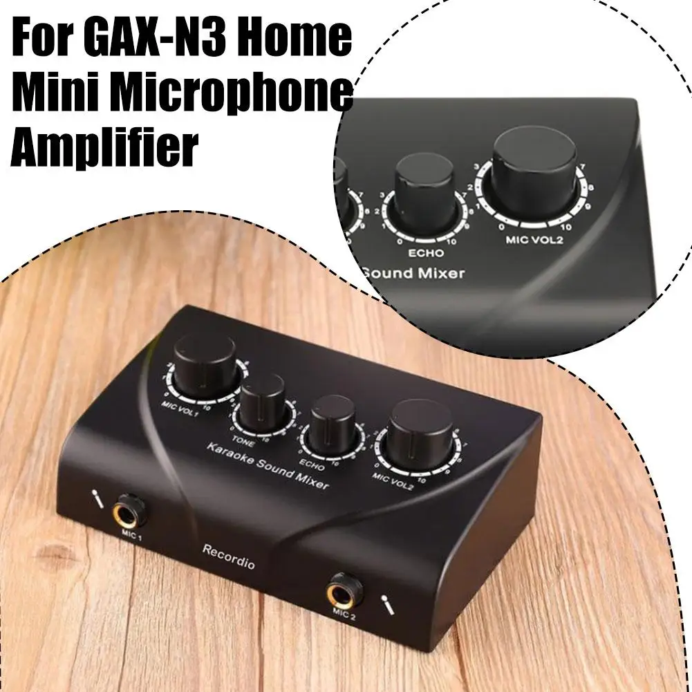 

Portable Karaoke Sound Mixer Professional Dual Mic Rca Microphone Adapter Power Dual Cable Inputs System Audio Inputs D5m0