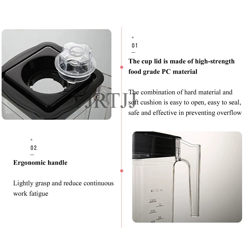 2600W Powerful Blender Smoothie Maker Table Blender Professional Blender Mixer for Ice Nut Fruit view 5