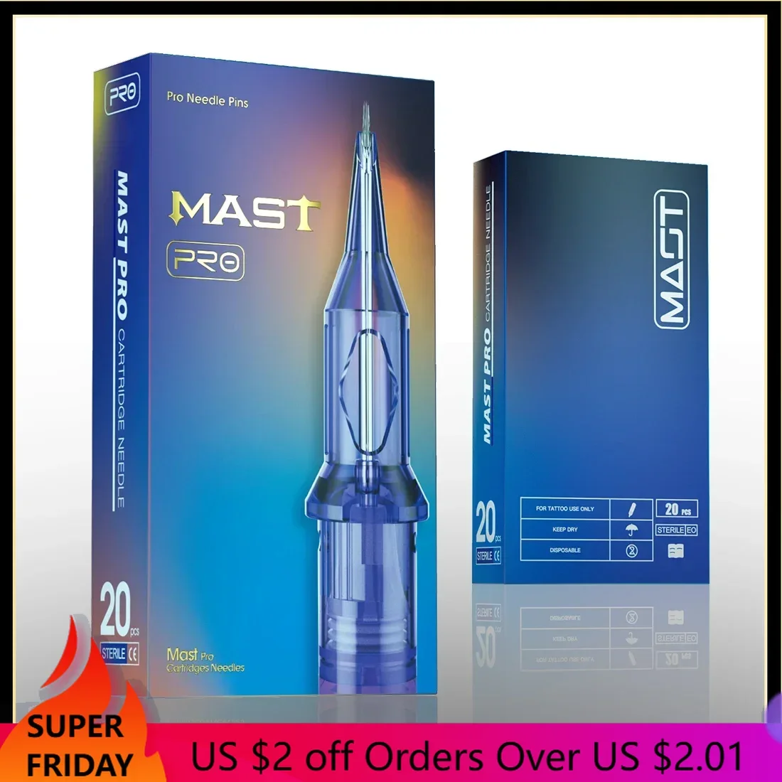 Mast Tattoo PRO Tattoo Cartridge Needles RL Round Liner Disposable Sterilized Safety Makeup Permanent Tattoo Needle