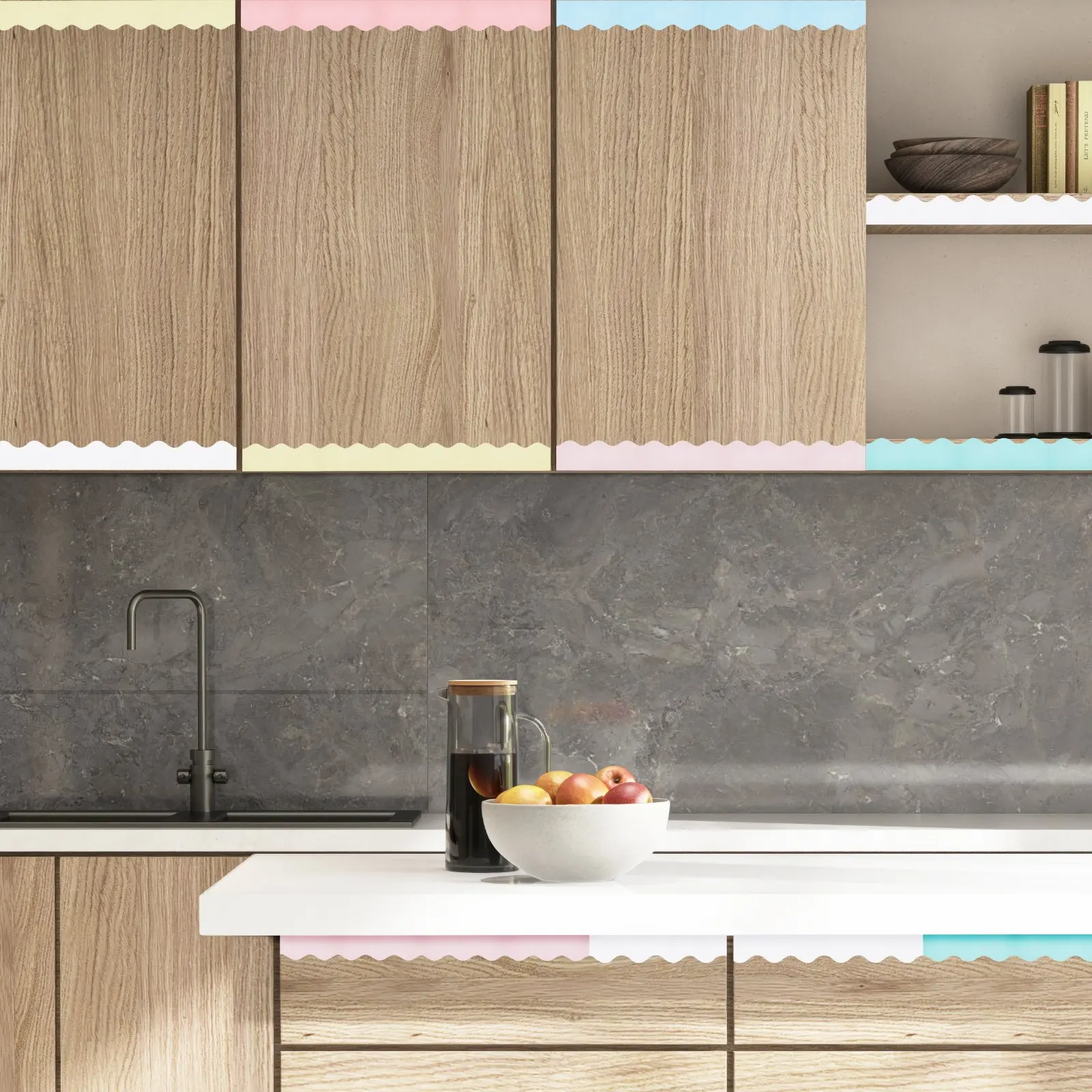 حدود لوحة الإعلانات 6 لفات بحواف صدفية ملفوفة بطول 32.8 قدم للمدرسة