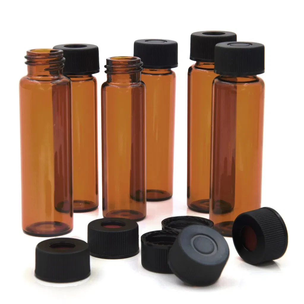 

LAB 3ml to 50ml Amber clear Glass sample bottles brown screw-mouth essential oil bottle Lab vial Chemistry Glassware