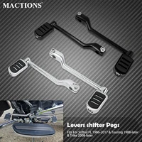 Palanca de cambio de talón para motocicleta, Pedal delantero y trasero con clavijas de palanca de cambios para Harley Touring Softail FL Trike Road King Glide FLH