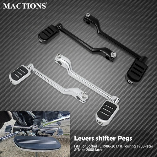 Palanca de cambio de talón para motocicleta, Pedal delantero y trasero con clavijas de palanca de cambios para Harley Touring Softail FL Trike Road King Glide FLH