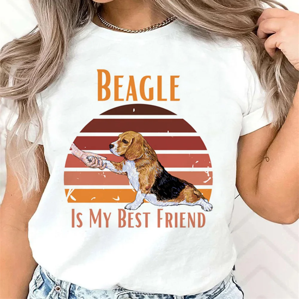 

Женская футболка с рисунком Beagle Y2K, забавная уличная одежда в японском стиле