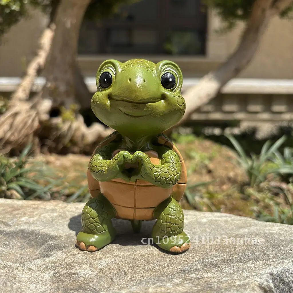 

Новые трехмерные украшения из смолы в форме черепахи в форме сердца, украшения для дома, маленькие украшения для рабочего стола, маленькие подарки