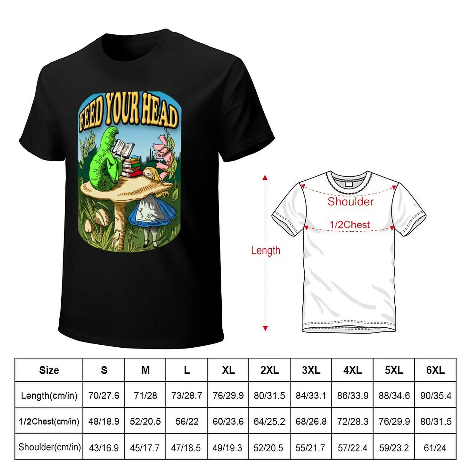 Feed Your Head T-Shirt Retro Style Print Casual Top