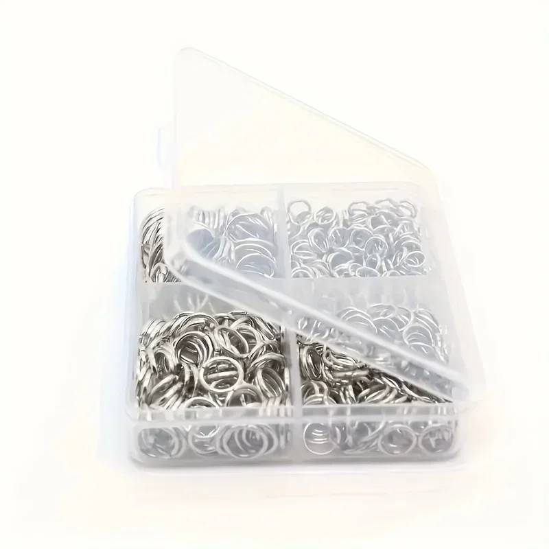 500 Stück Gemischtes Set Offener Biegeringe 5mm 6mm 8mm 10mm Verschiedene Größen Flache Verbindungsringe DIY Armband Halskette Ohrring Schmuckherstellung – Detail 3