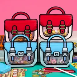 100PCS Cute Plastic Portable Handbag Zipper Packaging Bag DIY Kindergarten Cookies Snack Candy Sugar Coffee Gift Storage Pouches