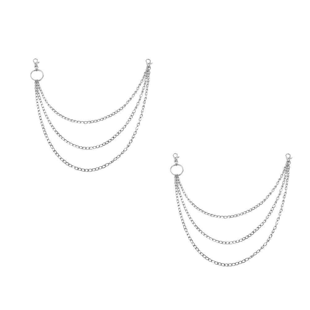 1 قطعة سلسلة الخصر فاسق السراويل المفاتيح للجينز القوطية المعادن الهيب هوب 3 طبقات للجنسين جيب سلسلة السراويل اكسسوارات الديكور