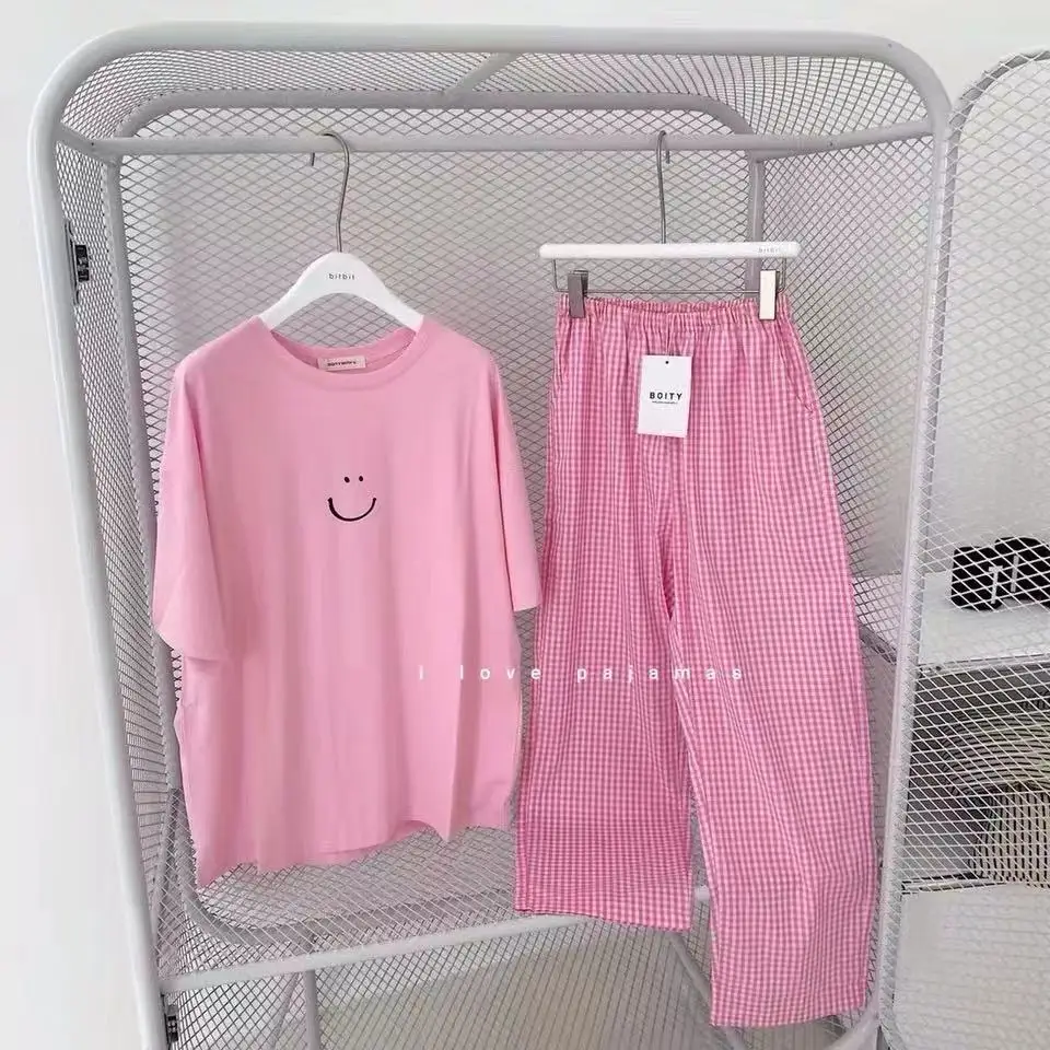 Summer New Ladies Pajamas Loungewear Sets Popular Spring and Autumn Short Sleeve Loungewear Female Student Sleepwear Loungewear