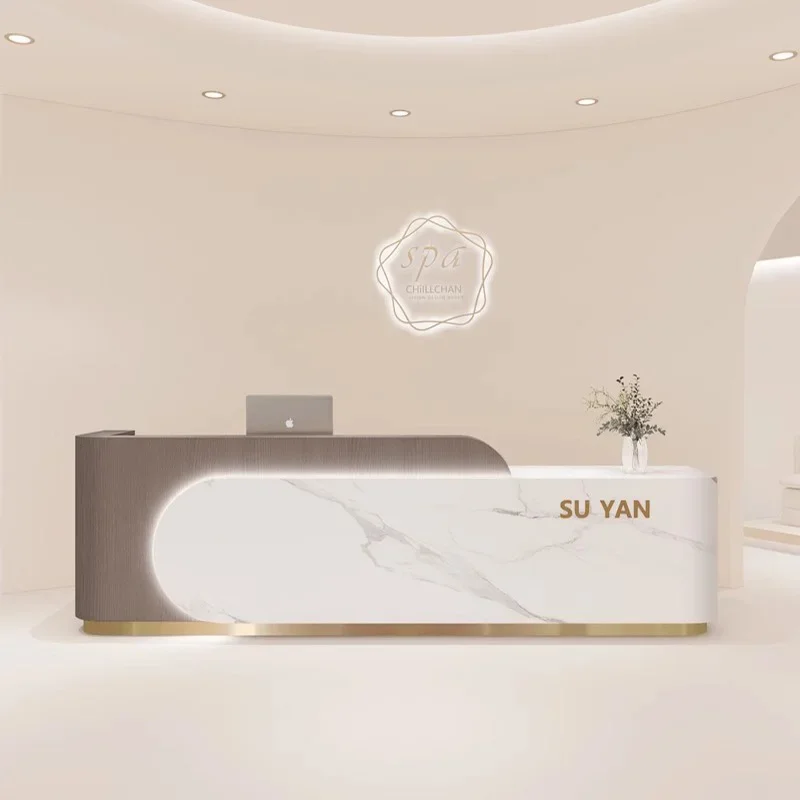Luxury Customization Reception Desk Premium Classic Exquisite Storage Reception Desks Design Theke Empfang Office Furniture