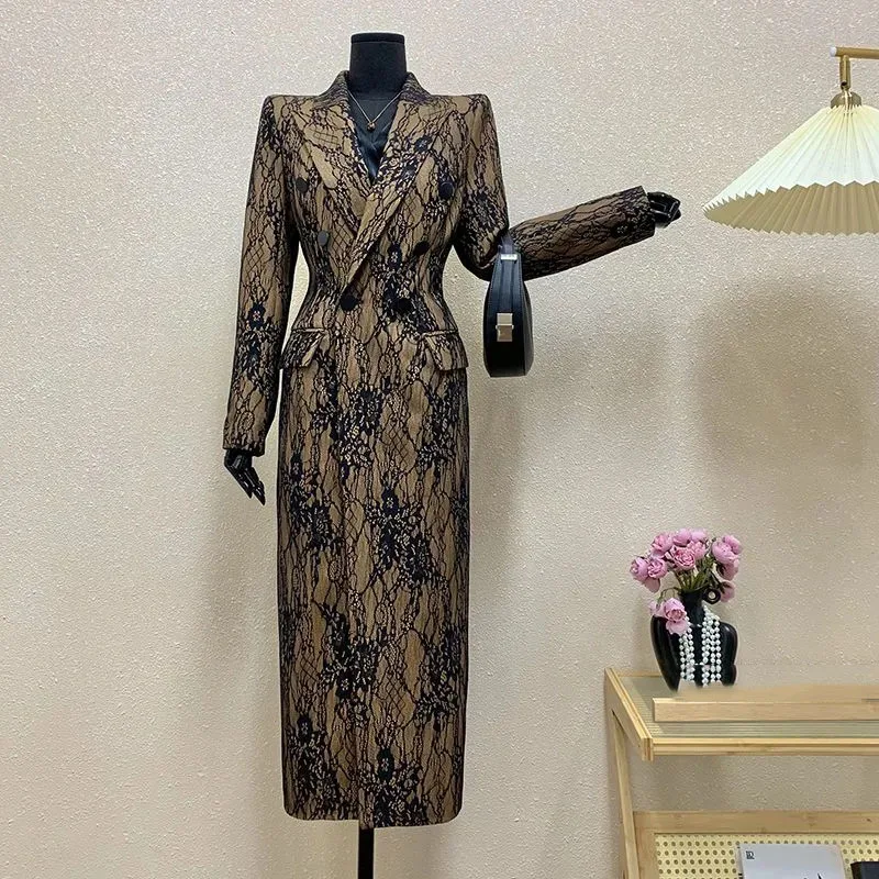 

Double-Dreasted Slim Light Luxury Fashion Women's Clothing Trench Coat 2025 Spring Autumn New Temperament Women Trench Coat H678