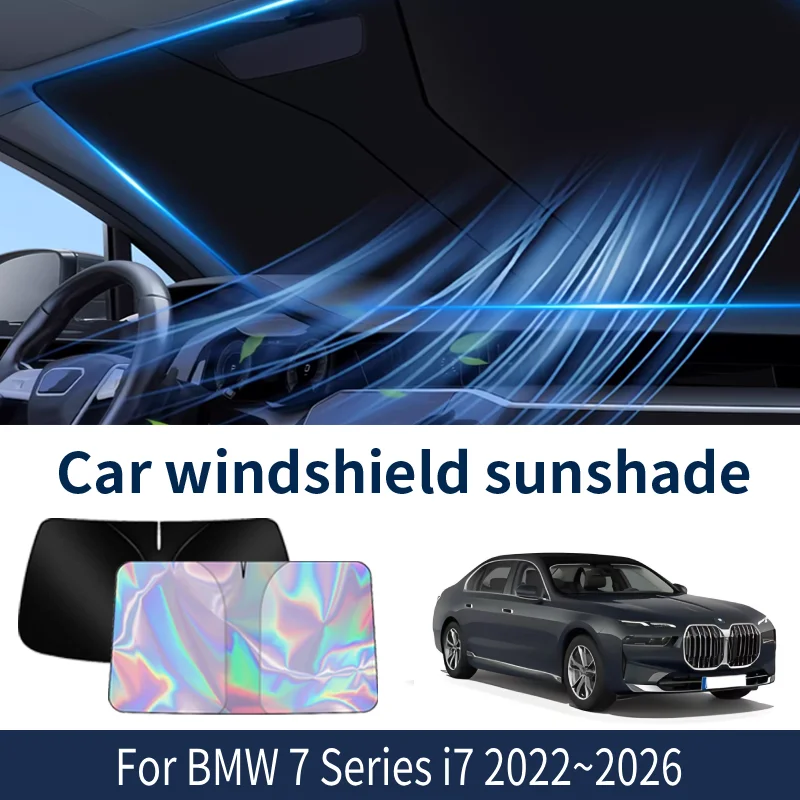 

Front Windshield Sunshade For BMW 7 Series i7 2022~2026 2025 2024 2023 Car Sun Visor Heat Insulation Summer Cooling Accessories