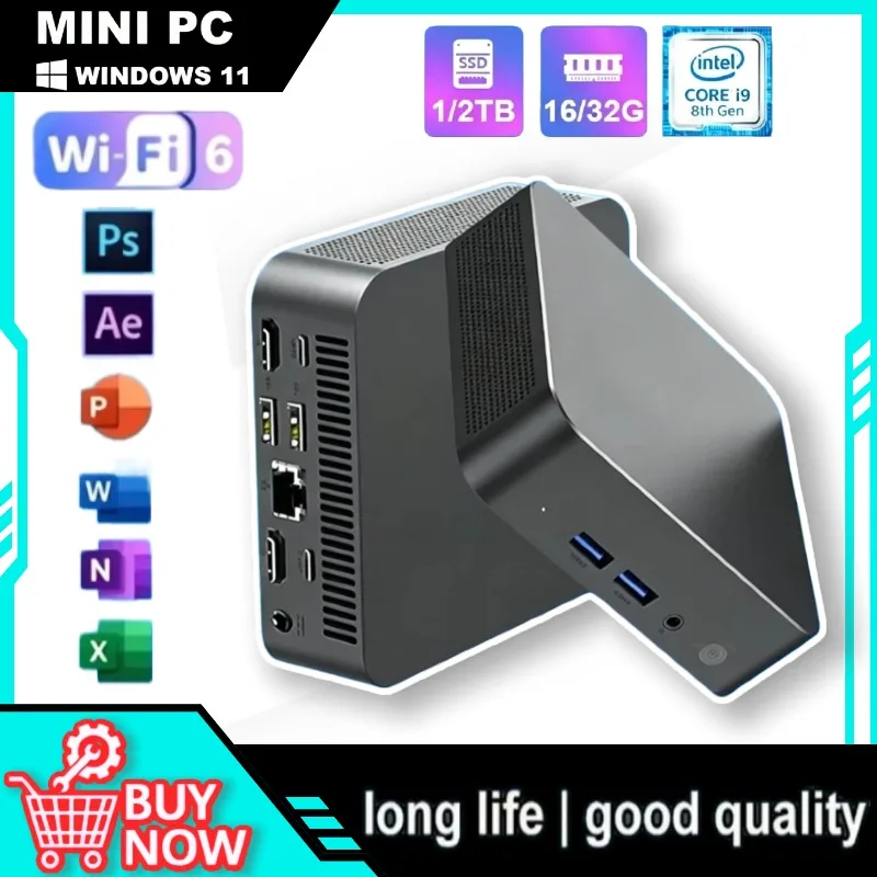 New Intel Core N150 Windows 11 Pro Portable Pc Computer 16GB RAM 1/2TB SSD WIFI 6 BT5.2 4K 60Hz HD Mini Gaming Office Study Pc