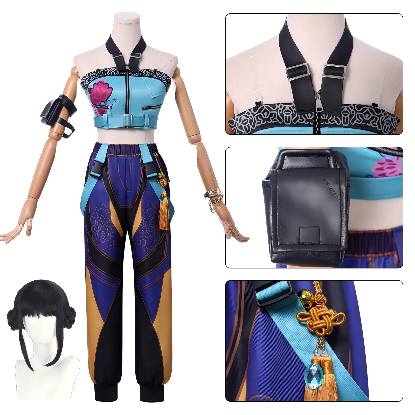 

KPop Demon Hunters Zoey Cosplay Costume Women Comic-con Stage Complete Clothes with Wigs Halloween Party Performance Accessories