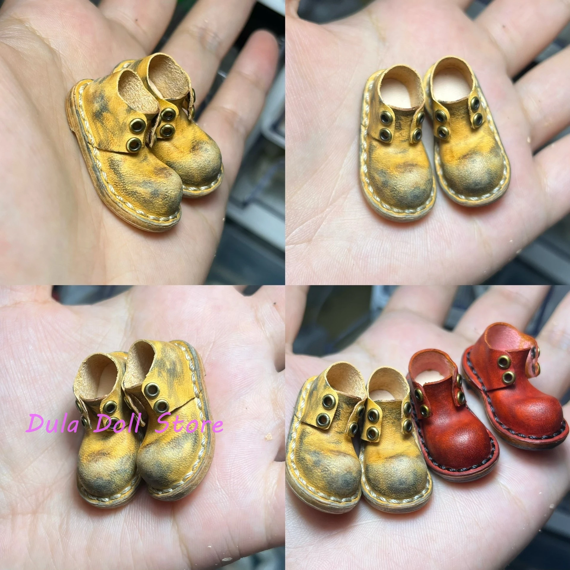 

Dula Doll Clown low top leather boots, color blocked Martin boots shoes For Blythe ob22ob24 Landoudou Landazz Big fish Doll