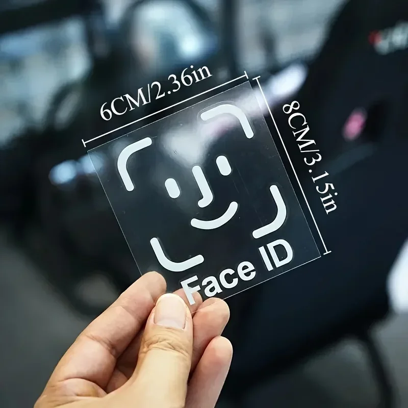 1PC "Face ID Smiley" Car & Motorcycle Sticker, Humorous Tech Design Decal for Auto Moto Styling & Personalization