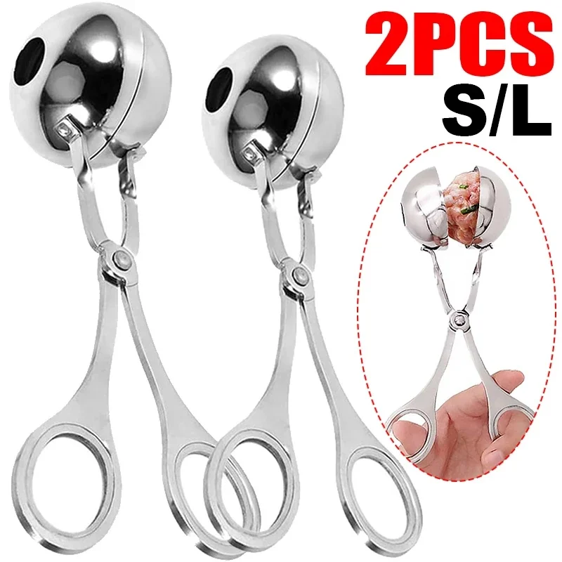 1-6Pcs Stainless Steel Meatball Clips Meatballs Maker Tool Non Stick Stuffed Meat Balls Fish Ball Rice Ball Making Mol