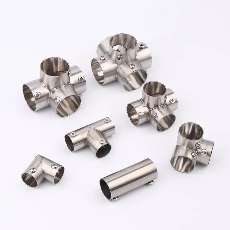 1 Piece Ocean Yacht Dock Awning Tube Accessories Stainless Steel Tube Pipe Connector Boat Handrail Rail Fitting TEE Elbow Joint