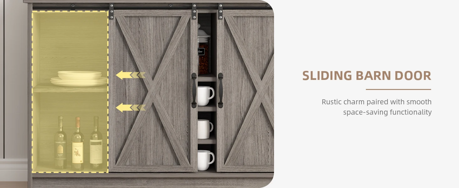 coffee bar with sliding barn door