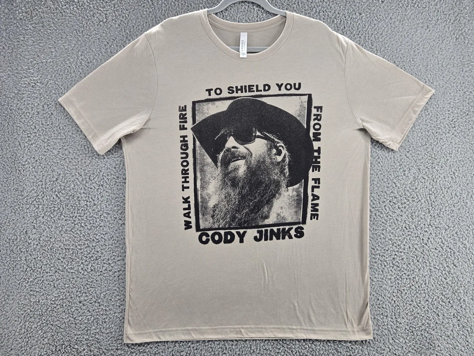 Camiseta Cody Jinks para hombre, talla XL, color marrón, Walk Through Fire To Shield You, camiseta de banda country