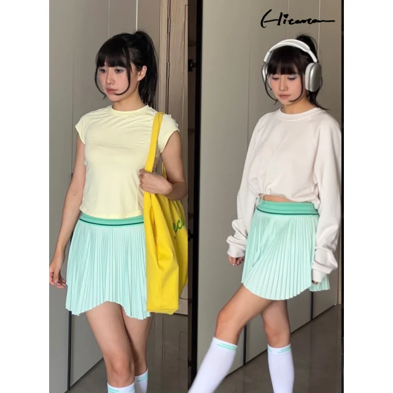 Womens Tennis Skirt Pleated Athletic Skirts with Pockets High Waisted Golf Skort for Workout