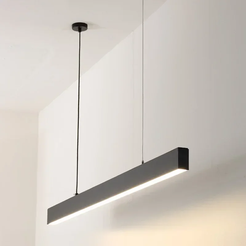 

Linear Bar LED Pendant Lamp 4ft 120cm 40W Straight LED Chandelier Office Front Desk Suspension Lamp Dining Room Lights