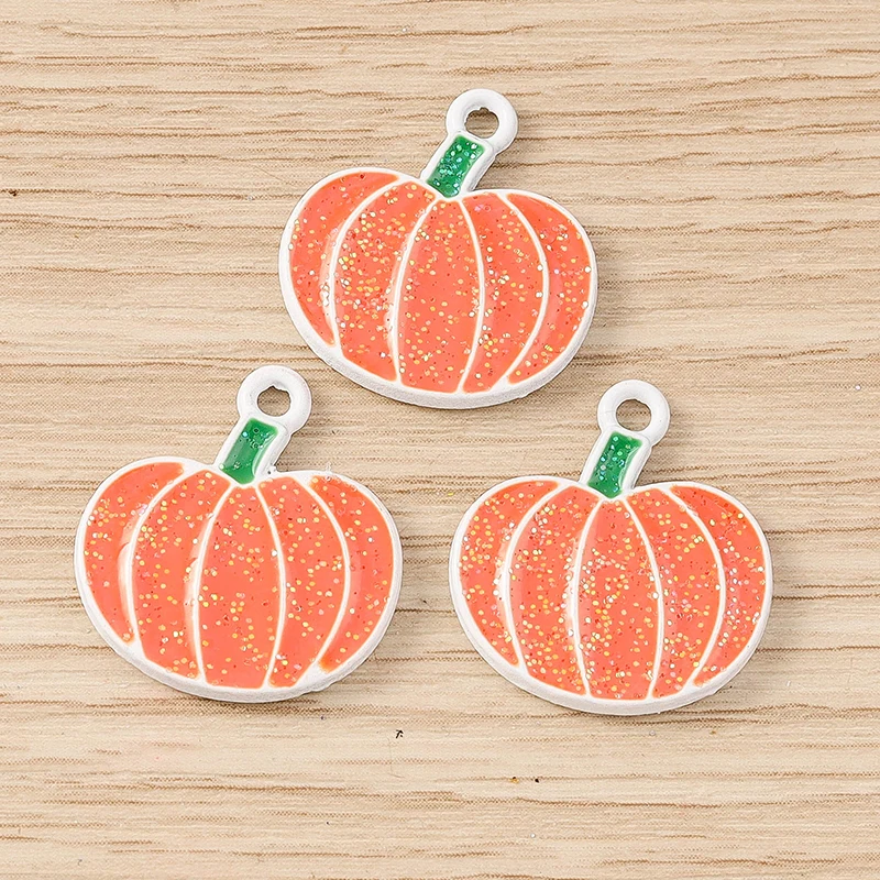Tusember 10 Teile/los Emaille Nette Halloween Kürbis Charms Anhänger für Ohrring Armband Handgemachte Halskette Halloween Schmuck DIY – Detail 10